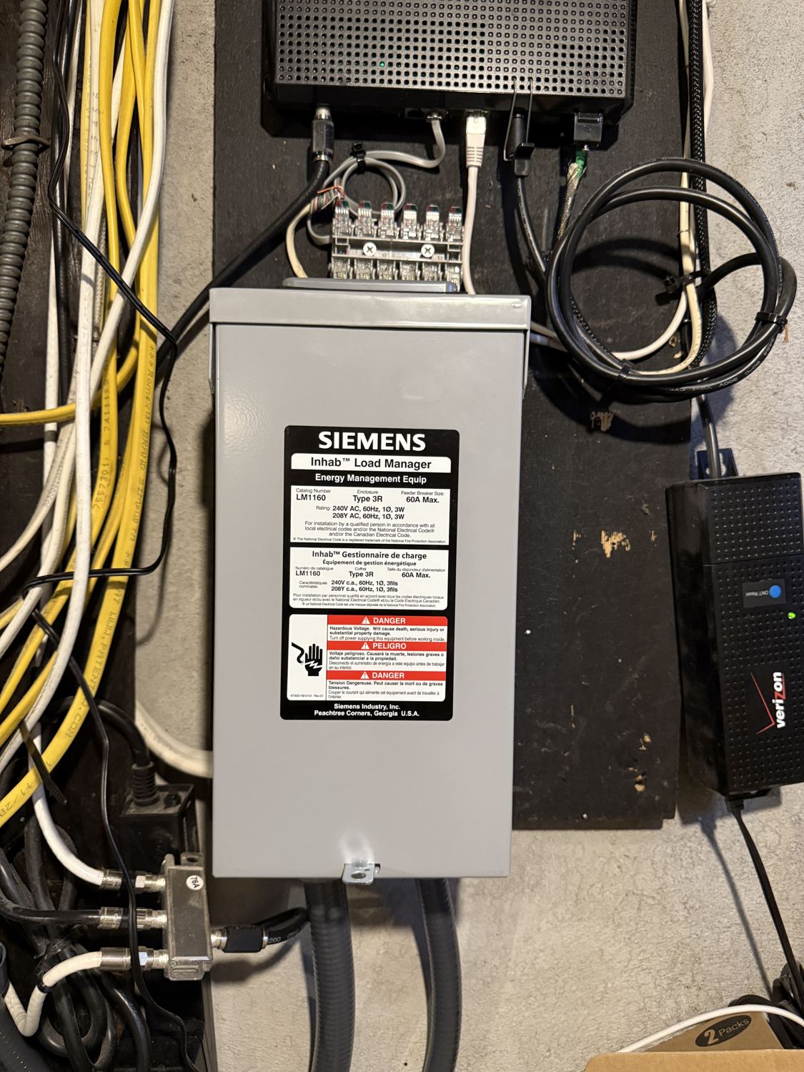 Siemens Inhab Load Manager EV load-management device installed by Fuse Electric in Glen Rock, NJ