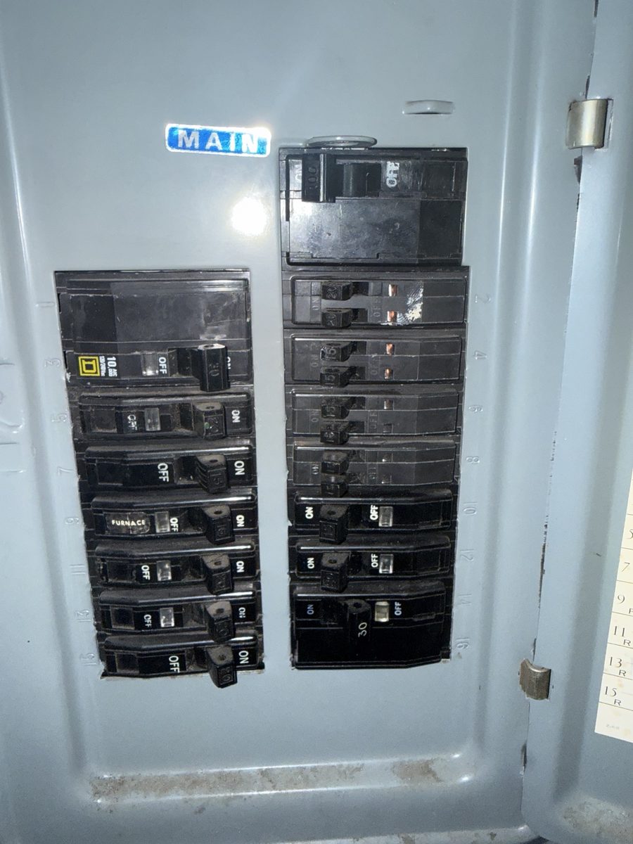 Circuit breaker panel with clearly labeled breakers serviced by Fuse Electric LLC during a panel replacement in Bergen County, NJ