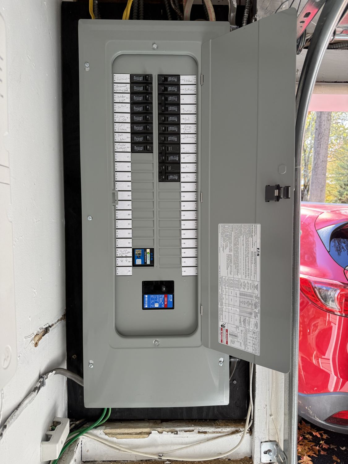 New fully-labeled 200A panel installed by Fuse Electric in Park Ridge, NJ